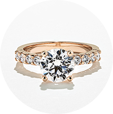 Round Cut Lab Grown Diamond Ring is Rose Gold