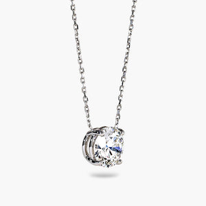 basket pendant featuring a round cut lab grown diamond set in recycled white gold by MiaDonna