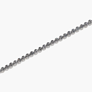 classic tennis bracelet with round cut lab grown diamonds by MiaDonna set in recycled white gold metal