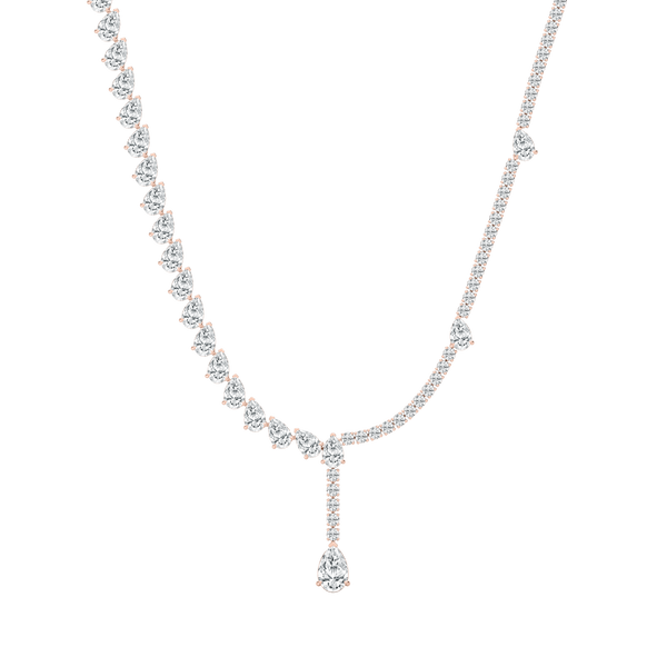 37 ⅔ ctw Pear Lab Grown Diamond Drop Tennis Necklace - 18 Inches