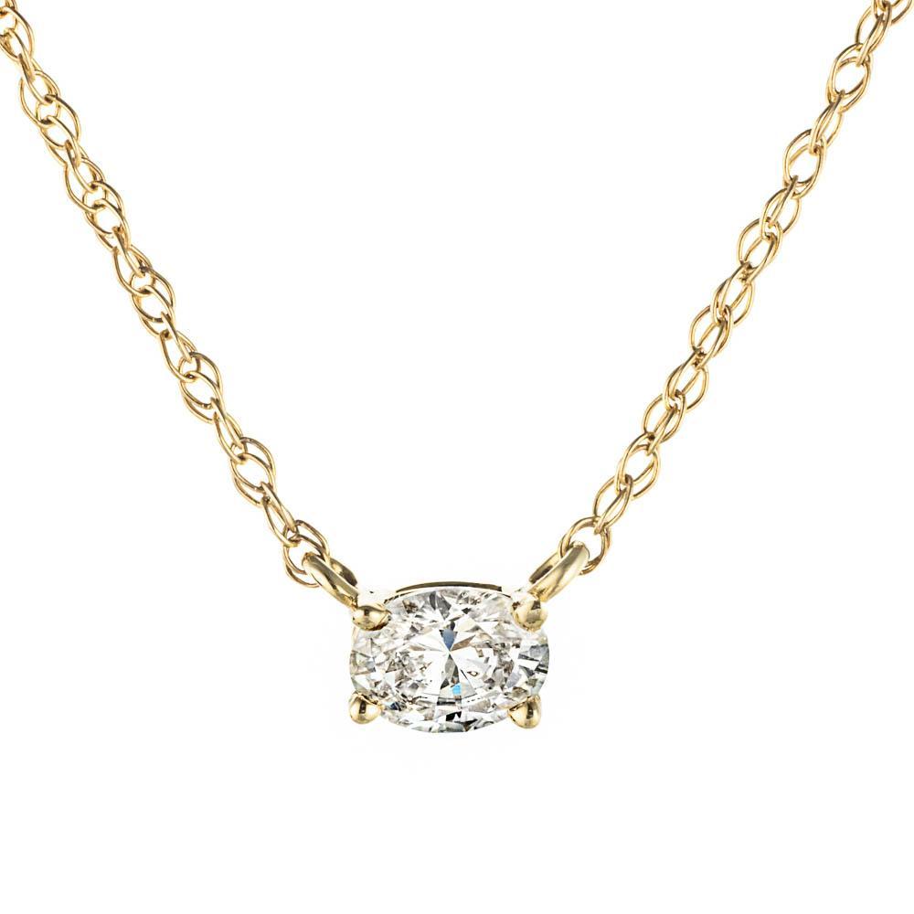 Petite Oval Basket Necklace in 14K yellow gold 