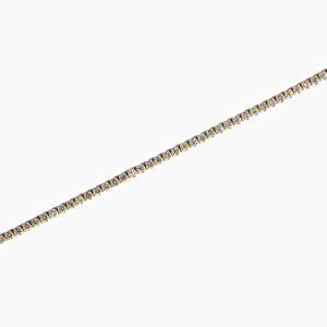 classic tennis necklace with round cut lab grown diamonds set in 14k yellow gold recycled metal by MiaDonna