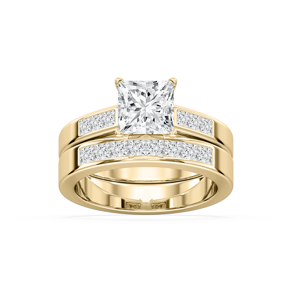Melanie Lab Grown Diamond Cathedral Channel Wedding Set | MiaDonna