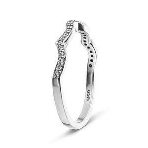 Allure Wedding band shown in recycled 14K white gold