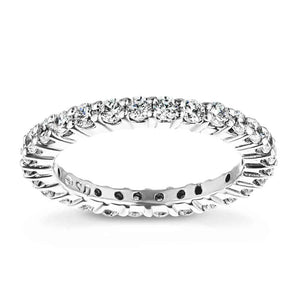 Arctic anniversary 1ctw diamond eternity band made with recycled diamonds and 14k white gold