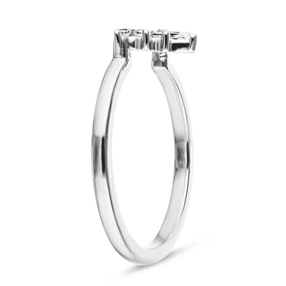 The Camilla Band in recycled 14k white gold | Curved diamond wedding band to match a solitaire engagement ring