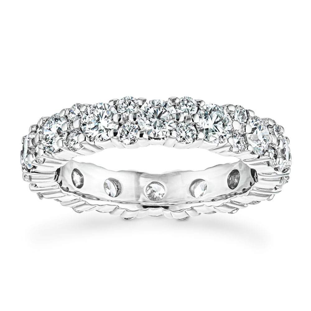 Lab-Grown Diamond eternity band in recycled 14K white gold, set with 2.0ctw Lab Grown Diamonds| Lab-Grown Diamond eternity band in recycled 14K white gold