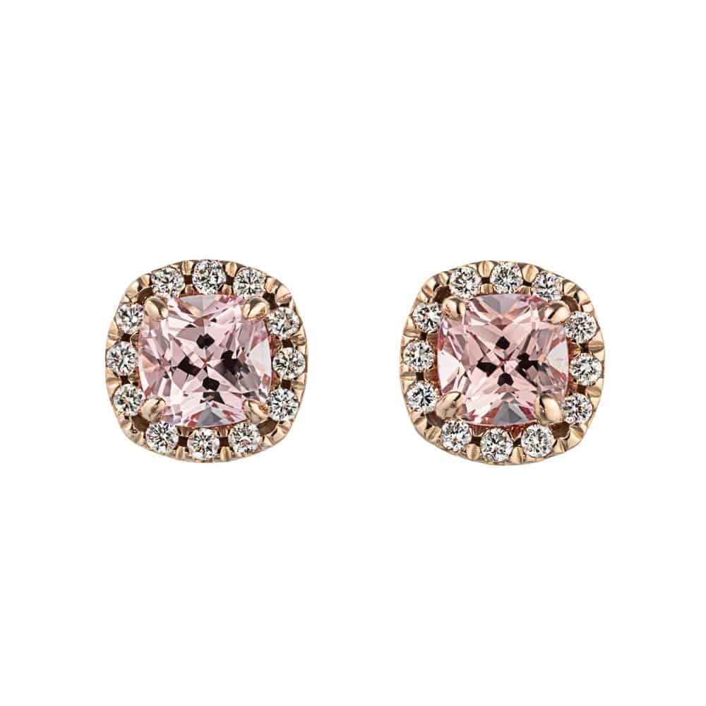 Lab-grown Champagne Sapphires in 14k rose gold 
