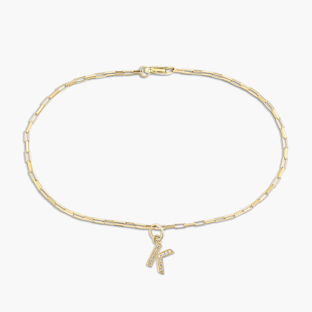 Shown in 14K Yellow Gold with a &quot;K&quot; initial