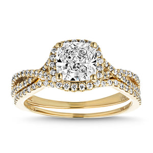  Lab-grown diamond engagement wedding ring set