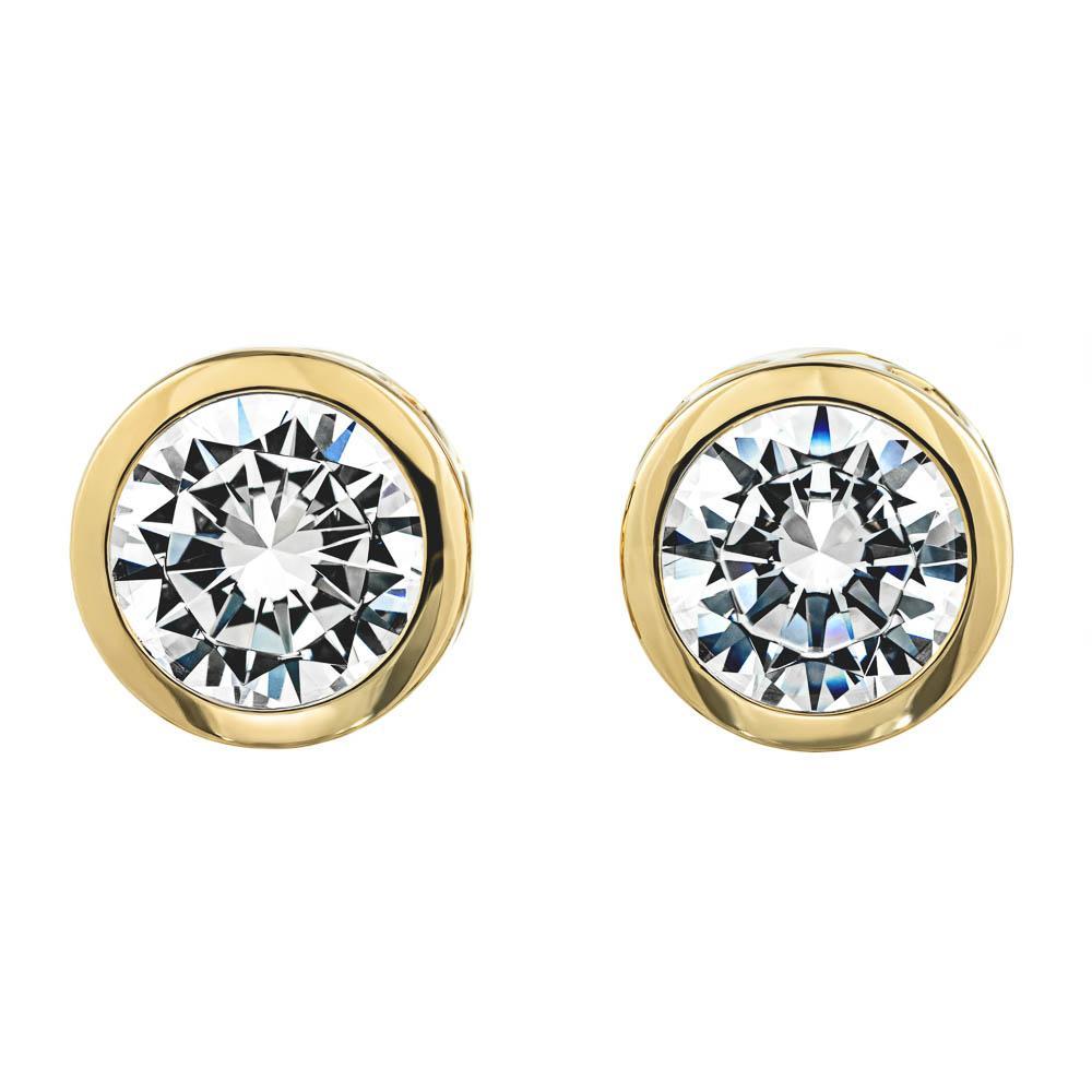 2.0ct Lab-Grown Diamond Filigree Bezel Stud Earrings in 14K yellow gold 