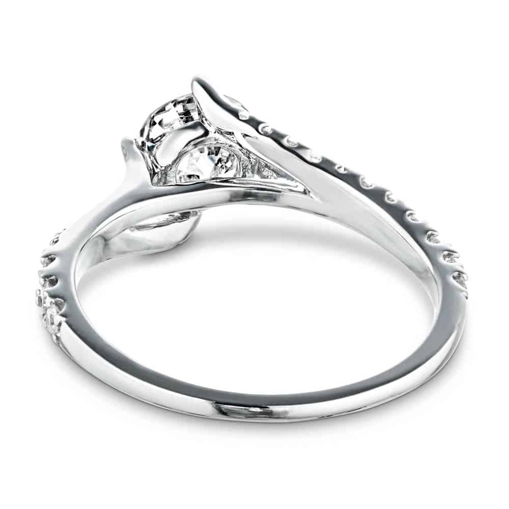 Flame Engagement Ring shown with a 1ct round cut lab-grown diamond in recycled 14K white gold.  