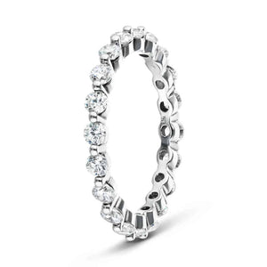 Flux diamond eternity band with 1ct recycled accenting diamonds in 14k white gold