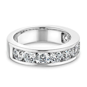  Wedding band with 2.25ctw Diamond Hybrids in recycled 14K white gold