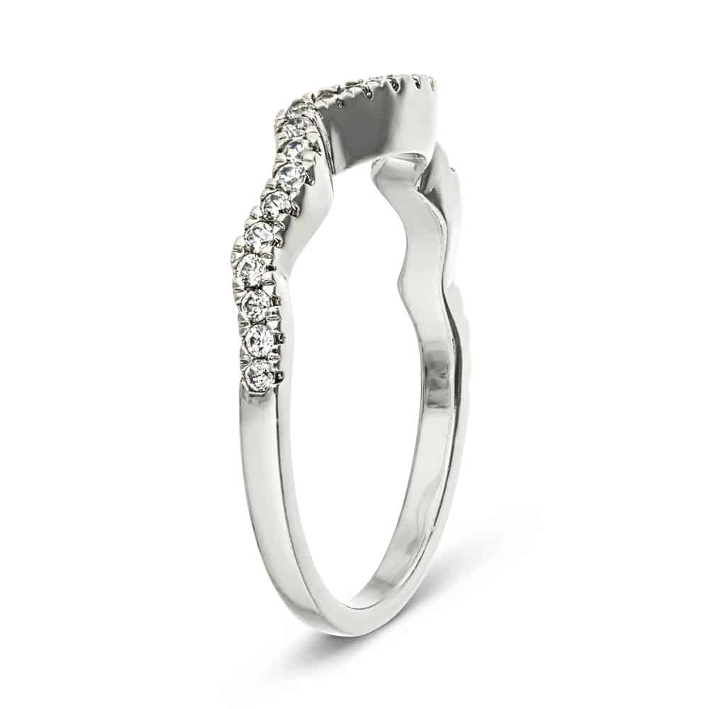 Curved diamond accented wedding band made to fit the Infinity Engagement ring 