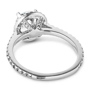  diamond accented halo engagement ring Shown with a 1.0ct Round cut Lab-Grown Diamond with a diamond accented halo and band in recycled 14K white gold