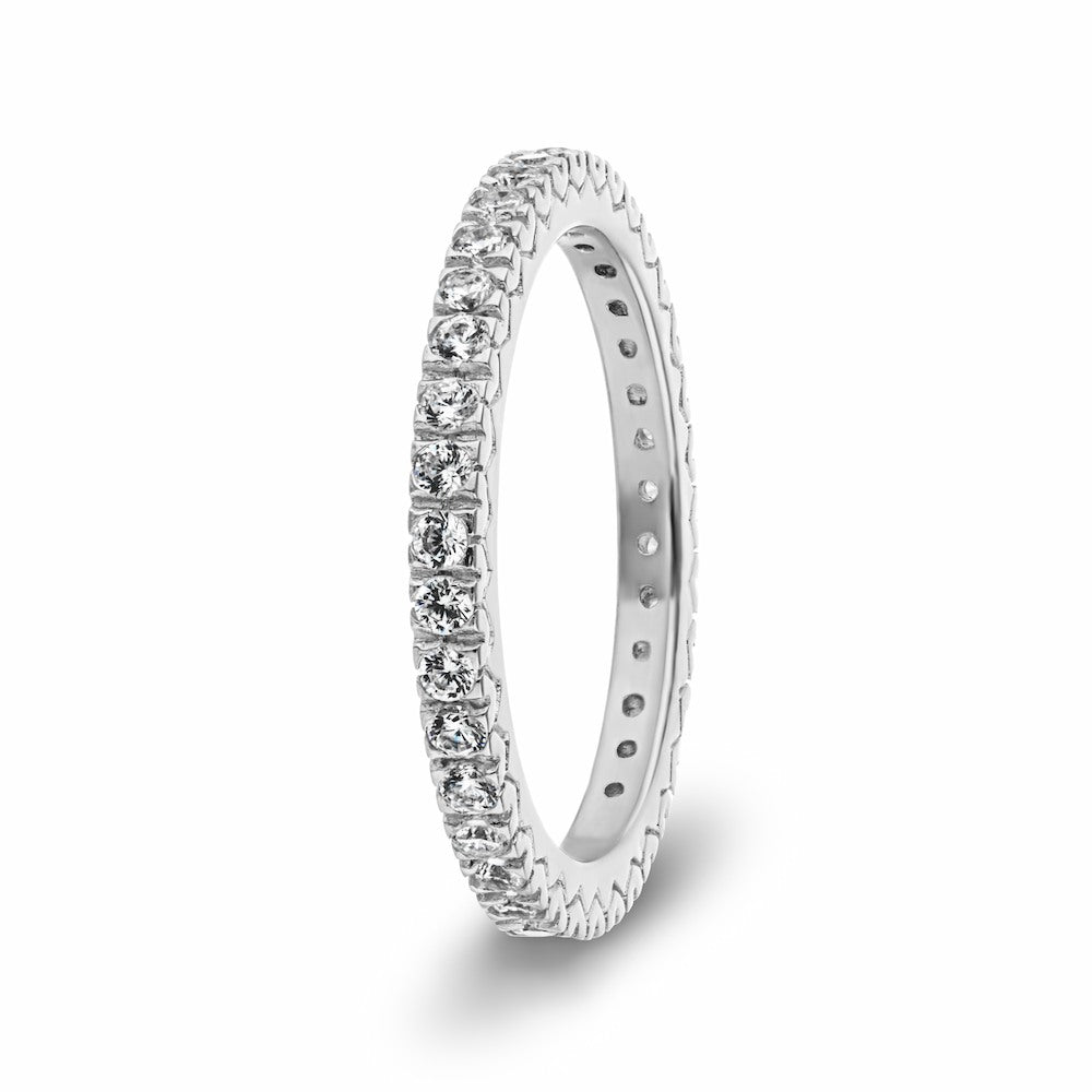 Diamond wedding band with recycled diamonds that go approximately 3/4 around the slightly squared band in recycled 14K white gold. Made to match the Marilyn Engagement ring  | Diamond wedding band recycled diamonds slightly squared band recycled 14K white gold Marilyn Engagement Ring