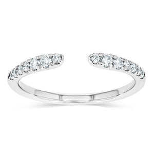 lab grown diamond open band in 14k white gold