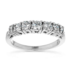  matching wedding band Diamond accented wedding band in recycled 14K white gold made to fit the Patricia Engagement Ring