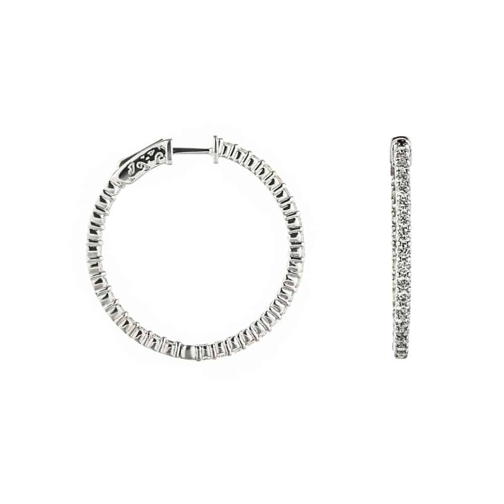 Lab Grown Diamond Round Inside Out Hoops 2.0ctw White
