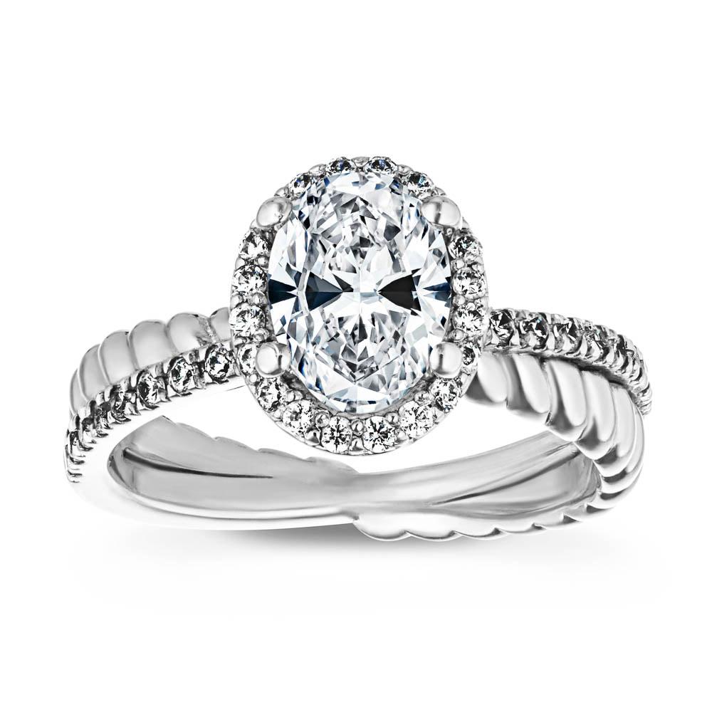 Terwilliger Engagement Ring shown with a 1.25ct oval cut Lab-Grown Diamond in recycled 14K white gold. 