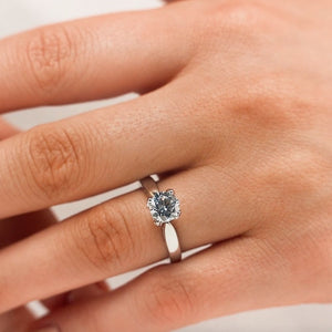  Winter Rose Engagement Ring 1.50ct round cut Lab-Grown Diamond 14K rose gold