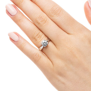  Winter Rose Engagement Ring 1.50ct round cut Lab-Grown Diamond 14K rose gold