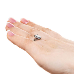 Zara Engagement Ring 1.0ct emerald cut Lab Grown Diamond 14K white gold