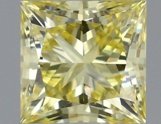 0.72 Carat Princess Shaped, Very Good Cut, FANCY VIVID YELLOW Color, VVS2 Clarity, IGI Certified Lab Grown Diamond