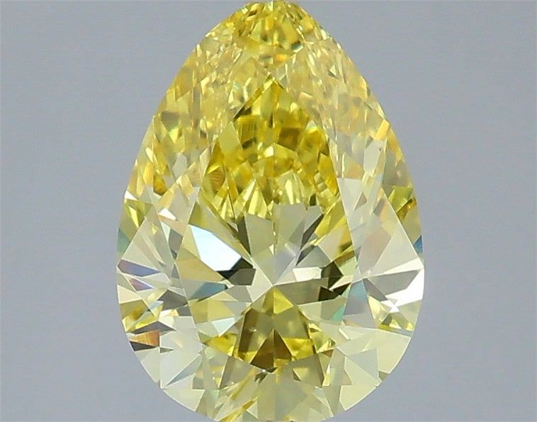 1.50 Carat Pear Shaped, Very Good Cut, FANCY VIVID YELLOW Color, VS2 Clarity, IGI Certified Lab Grown Diamond