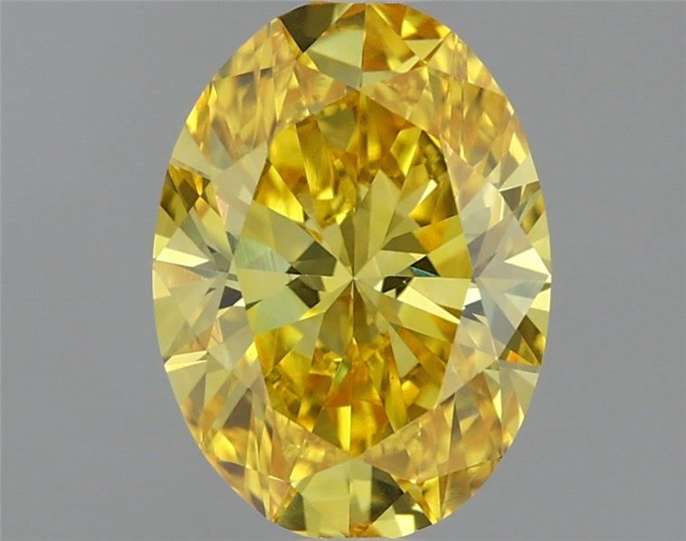 1.11 Carat Oval Shaped, Very Good Cut, FANCY VIVID YELLOW Color, VVS2 Clarity, IGI Certified Lab Grown Diamond