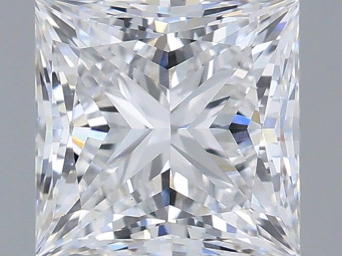 1.36 Carat Princess Shaped, Ideal Cut, D Color, VS1 Clarity, IGI Certified Lab Grown Diamond