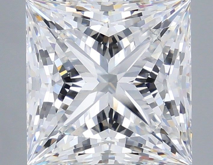 5.09 Carat Princess Shaped, Ideal Cut, E Color, VVS2 Clarity, IGI Certified Lab Grown Diamond