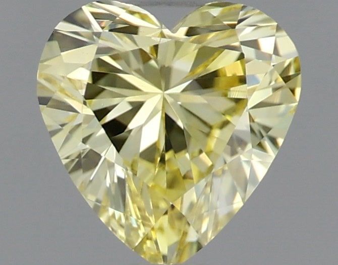 0.50 Carat Heart Shaped, Very Good Cut, FANCY VIVID YELLOW Color, VVS2 Clarity, IGI Certified Lab Grown Diamond