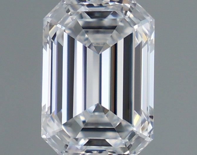 0.96 Carat Emerald Shaped, Ideal Cut, D Color, VVS2 Clarity, IGI Certified Lab Grown Diamond