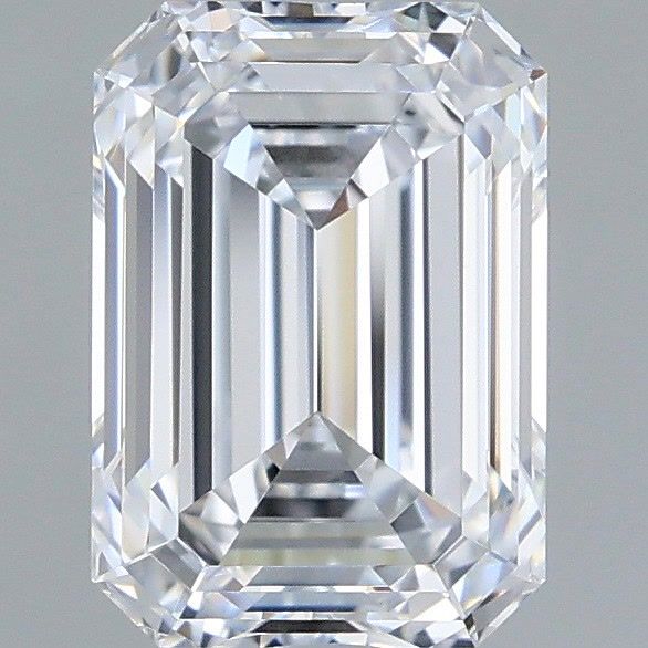 1.54 Carat Emerald Shaped, Very Good Cut, D Color, VVS2 Clarity, IGI Certified Lab Grown Diamond