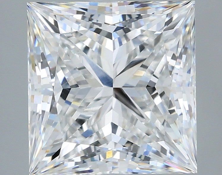 3.85 Carat Princess Shaped, Very Good Cut, E Color, VVS2 Clarity, IGI Certified Lab Grown Diamond
