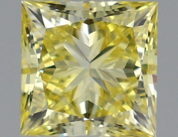 1.10 Carat Princess Shaped, Very Good Cut, FANCY VIVID YELLOW Color, VS1 Clarity, IGI Certified Lab Grown Diamond