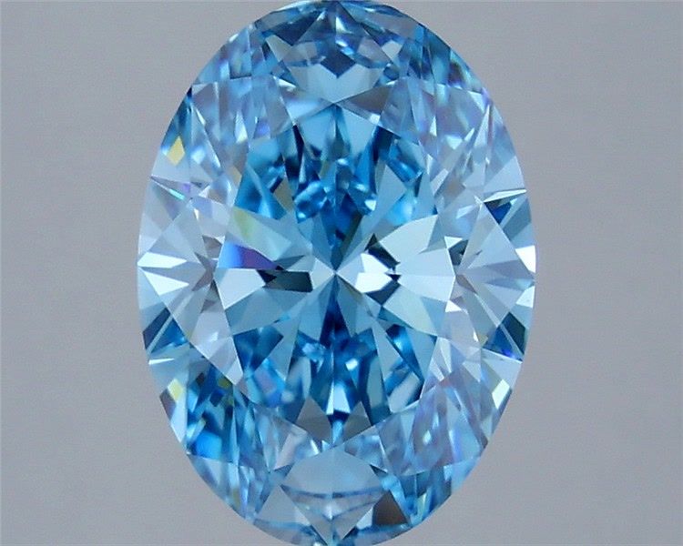 3.22 Carat Oval Shaped, Very Good Cut, FANCY BLUE Color, VVS2 Clarity, IGI Certified Lab Grown Diamond