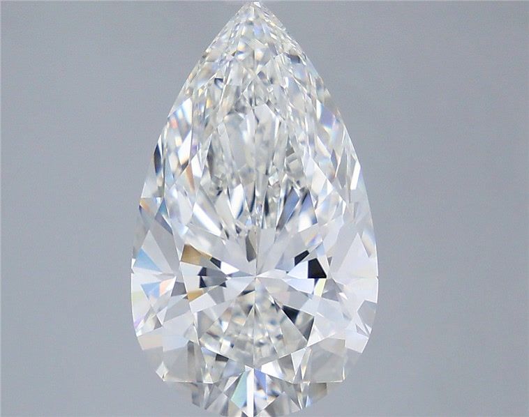4.91 Carat Pear Shaped, Excellent Cut, F Color, VVS2 Clarity, IGI Certified Lab Grown Diamond