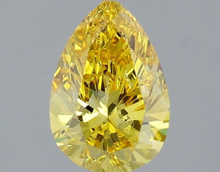 1.46 Carat Pear Shaped, Very Good Cut, FANCY VIVID YELLOW Color, VS2 Clarity, IGI Certified Lab Grown Diamond