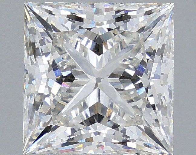 4.09 Carat Princess Shaped, Ideal Cut, F Color, VVS2 Clarity, IGI Certified Lab Grown Diamond