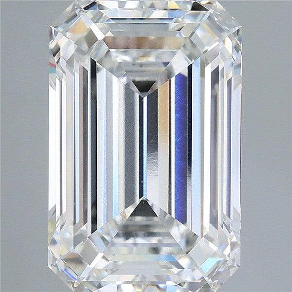 7.59 Carat Emerald Shaped, Ideal Cut, E Color, VVS2 Clarity, IGI Certified Lab Grown Diamond