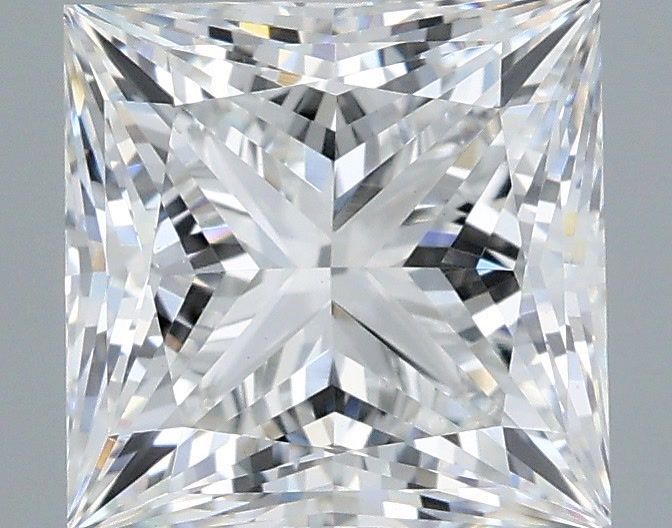 2.54 Carat Princess Shaped, Ideal Cut, E Color, VS1 Clarity, IGI Certified Lab Grown Diamond