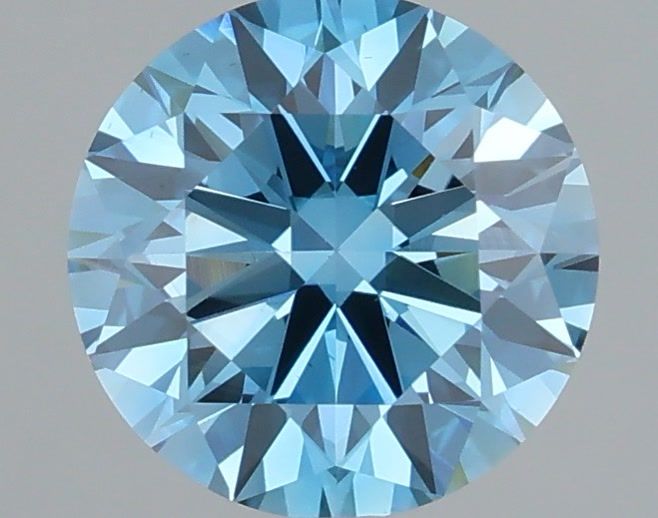 1.64 Carat Round Shaped, Ideal Cut, FANCY BLUE Color, VS1 Clarity, IGI Certified Lab Grown Diamond