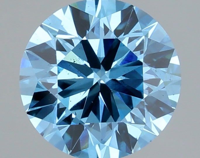 1.69 Carat Round Shaped, Very Good Cut, FANCY BLUE Color, VS2 Clarity, IGI Certified Lab Grown Diamond