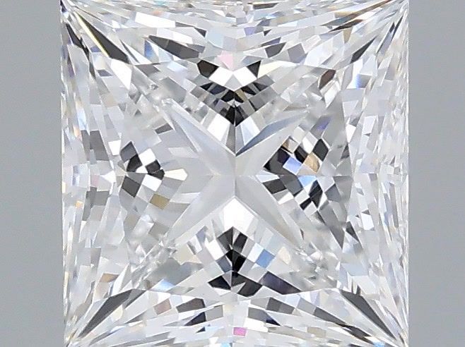 2.53 Carat Princess Shaped, Ideal Cut, E Color, VVS2 Clarity, IGI Certified Lab Grown Diamond
