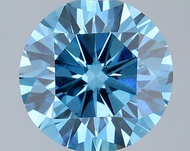 1.53 Carat Round Shaped, Ideal Cut, FANCY BLUE Color, SI1 Clarity, IGI Certified Lab Grown Diamond
