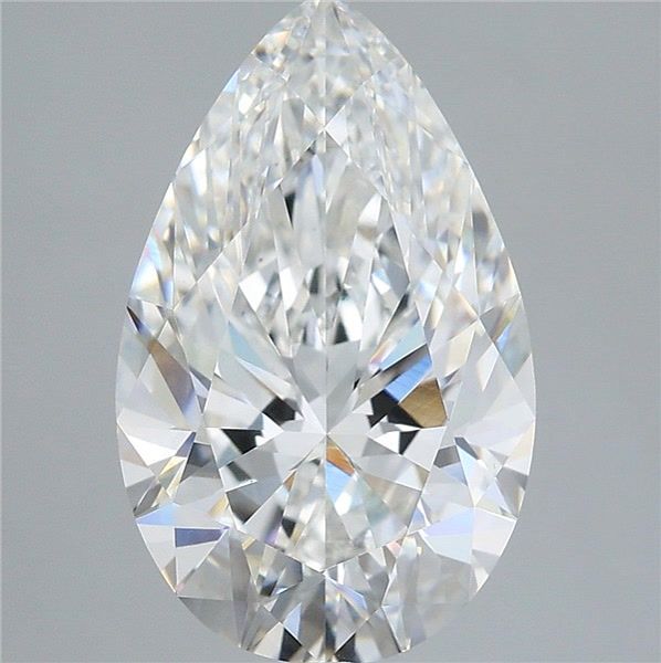 4.72 Carat Pear Shaped, Excellent Cut, F Color, VVS2 Clarity, IGI Certified Lab Grown Diamond