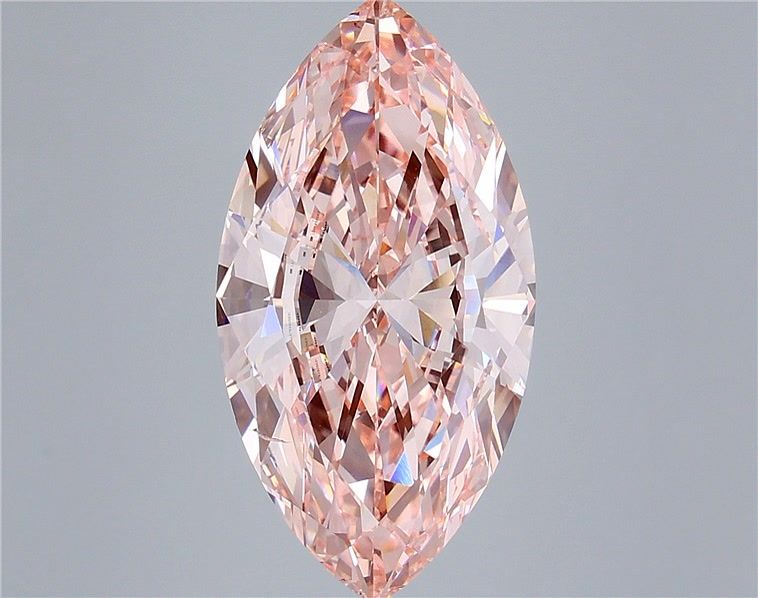 8.02 Carat Marquise Shaped, Very Good Cut, FANCY VIVID PINK Color, SI1 Clarity, IGI Certified Lab Grown Diamond